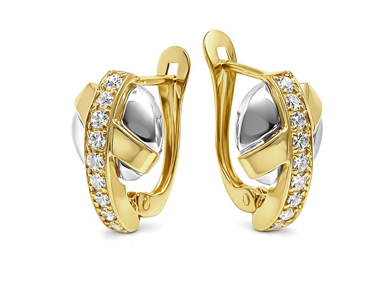 Złote kolczyki z cyrkoniami - 384k