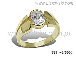 Złoty pierścionek z cyrkonią żółte złoto - 389