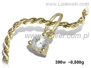 Złota zawieszka Wisiorek z cyrkonią żółte złoto 585 - 390w - 1