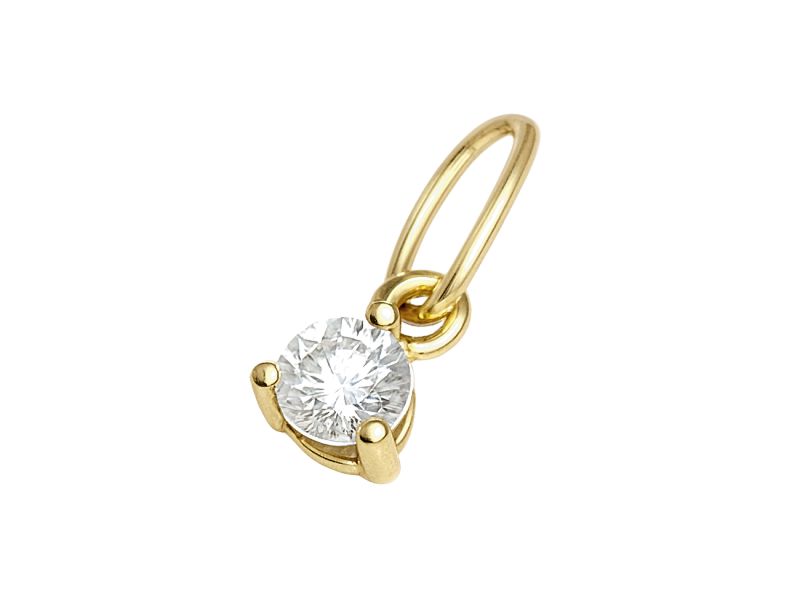 Złota zawieszka z brylantem - 390w_br