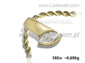 Złota zawieszka Wisiorek z cyrkonią żółte złoto 585 - 392w - 1