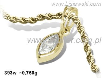 Złoty Wisiorek zawieszka z cyrkonią żółte złoto 585 - 393w - 1
