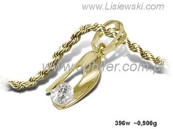 Złota zawieszka Wisiorek z cyrkonią żółte złoto 585 - 396w - 1