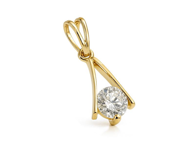 Złota zawieszka z brylantem - 398w_br