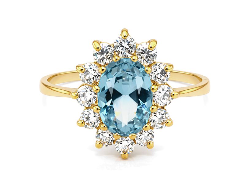 Złoty pierścionek z cyrkoniami - 39n_ — zdjęcie 2