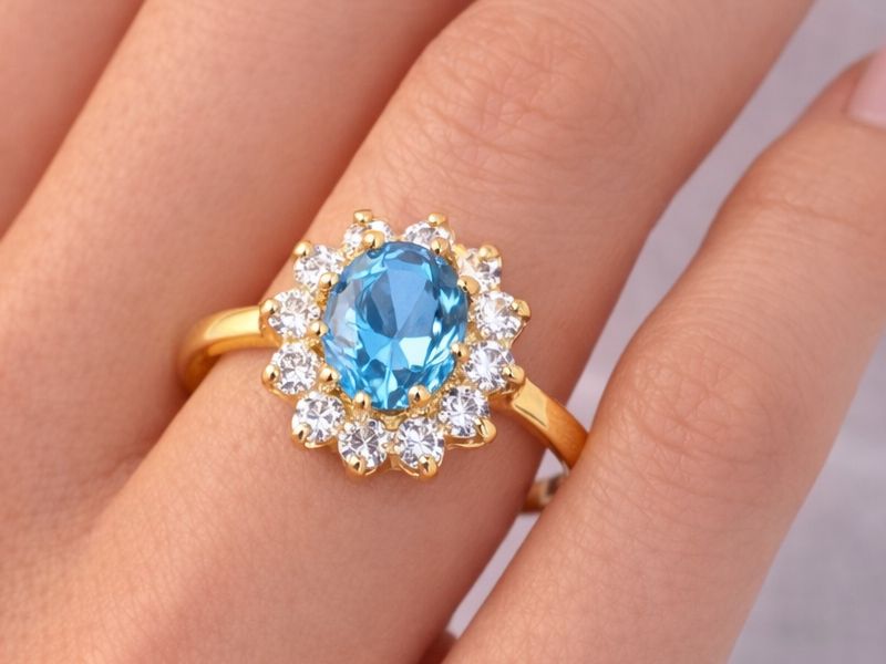 Złoty pierścionek z cyrkoniami - 39n_ — zdjęcie 3