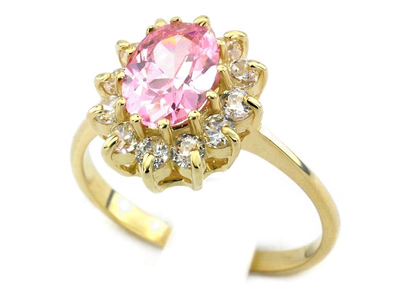 Złoty pierścionek z cyrkoniami - 39r