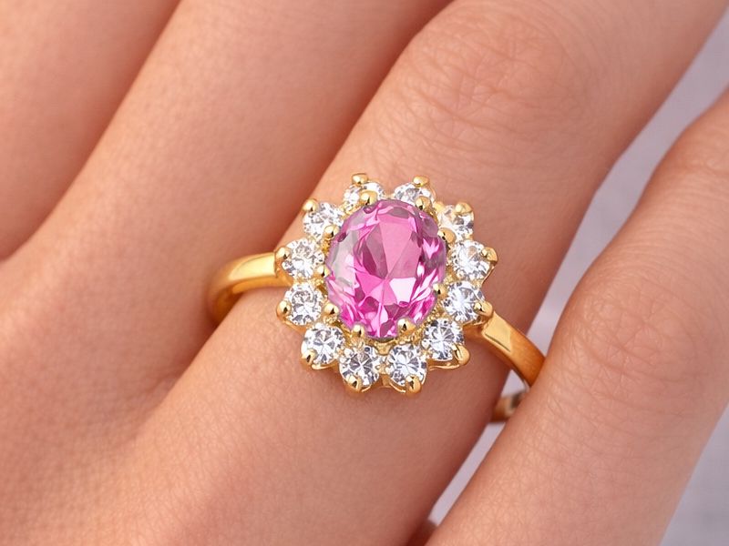 Złoty pierścionek z cyrkoniami - 39r_p — zdjęcie 3