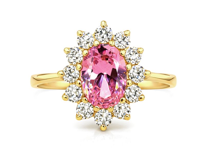 Złoty pierścionek z cyrkoniami - 39r_p — zdjęcie 2