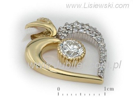 Złoty wisiorek z brylantami - 40003w_SI_H — zdjęcie 2