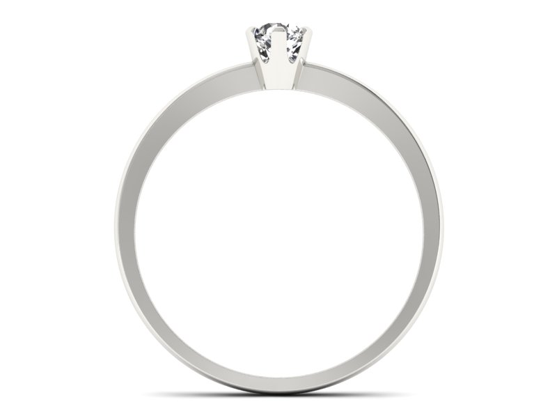 Złoty pierścionek z brylantem białe złoto - 40004b — zdjęcie 2