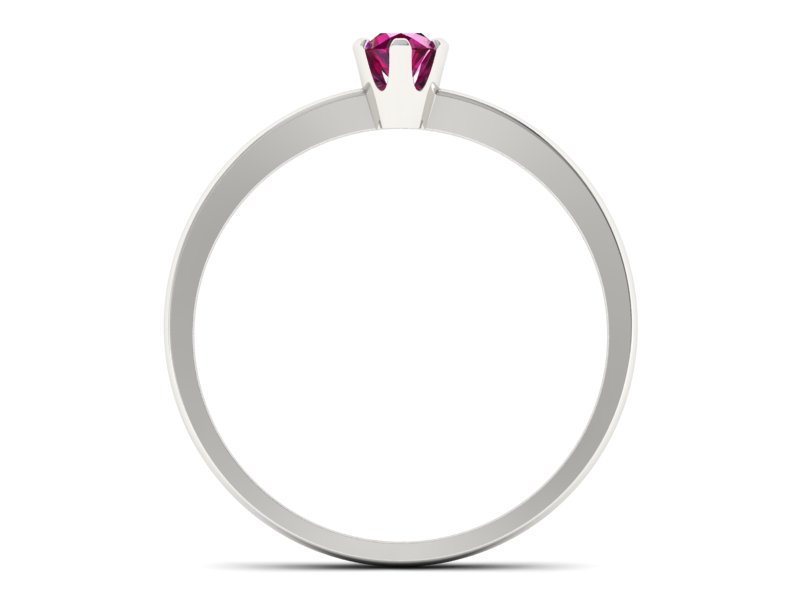 Złoty pierścionek z rubinem białe złoto - 40004br — zdjęcie 2