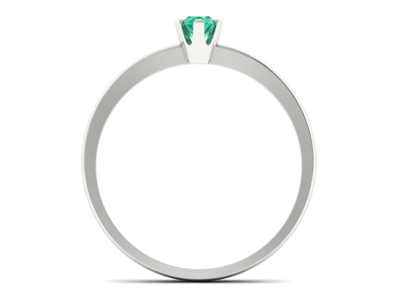 Złoty pierścionek białe złoto ze szmaragdem - 40004bsm — zdjęcie 2