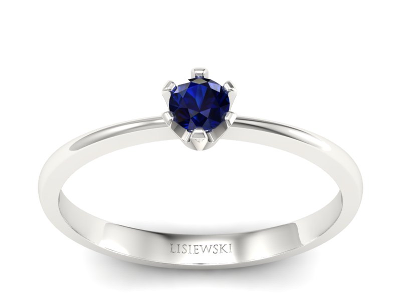 Złoty pierścionek z szafirem - 40004bsz