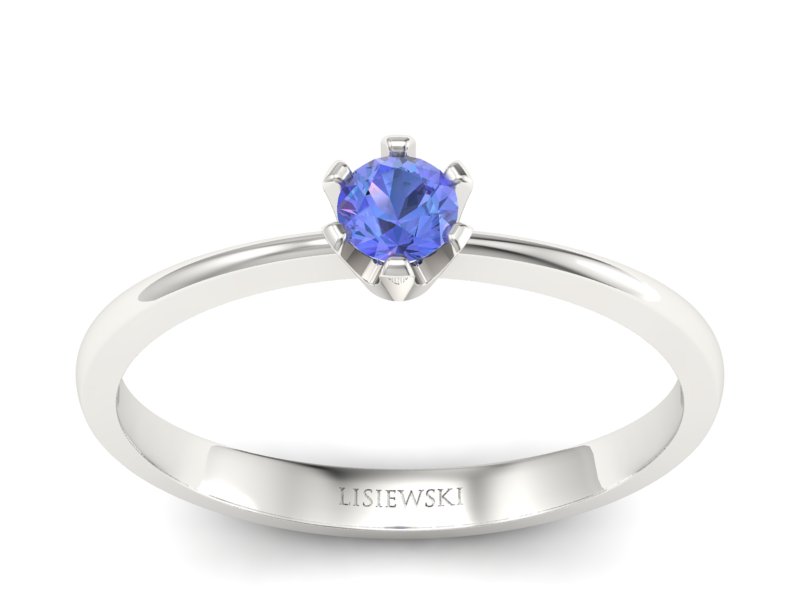 Złoty pierścionek zaręczynowy z tanzanitem - 40004bt