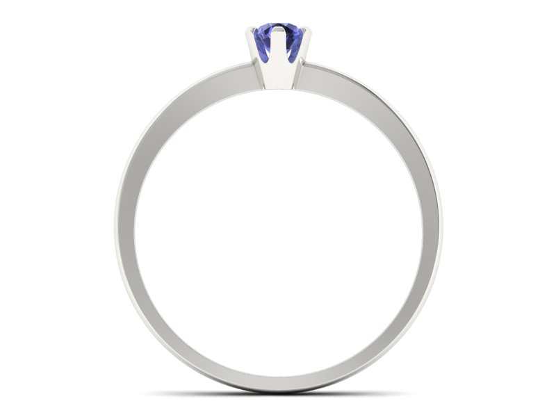 Złoty pierścionek zaręczynowy z tanzanitem - 40004bt — zdjęcie 2