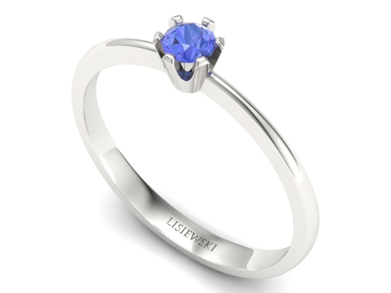 Złoty pierścionek zaręczynowy z tanzanitem - 40004bt — zdjęcie 3