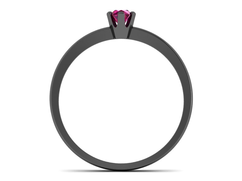 Złoty pierścionek z rubinem czarne złoto - 40004czr — zdjęcie 2