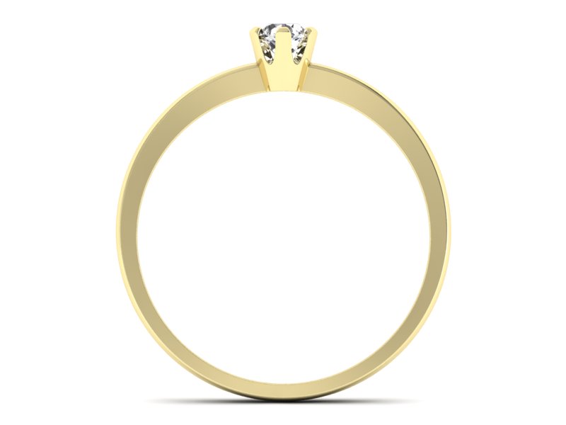 Złoty pierścionek z brylantem żółte złoto - 40004z — zdjęcie 2