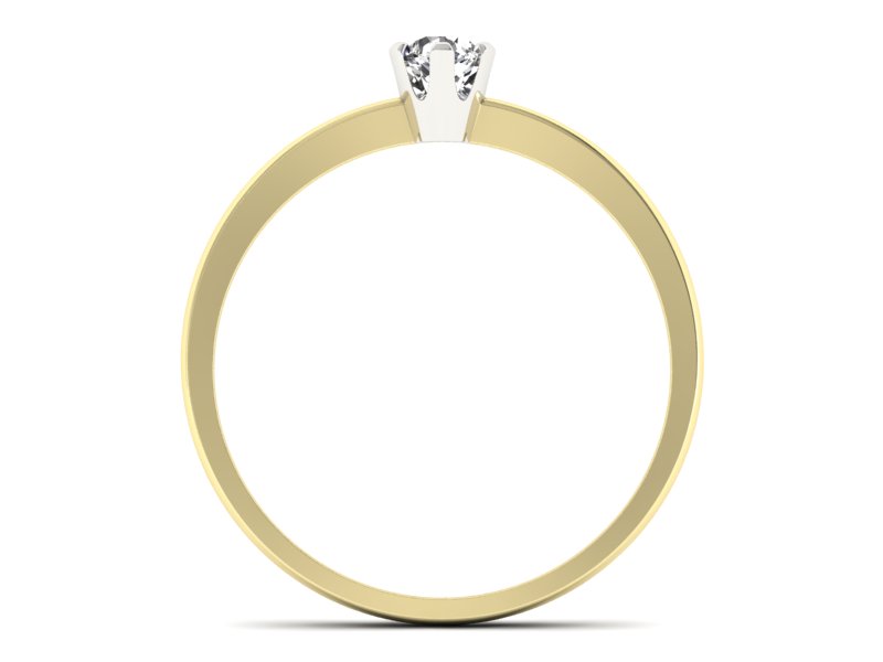 Pierścionek z diamentem żółte i białe złoto - 40004zb — zdjęcie 2