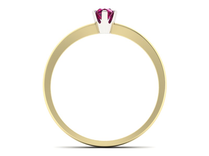 Pierścionek z rubinem żółte i białe złoto - 40004zbr — zdjęcie 2