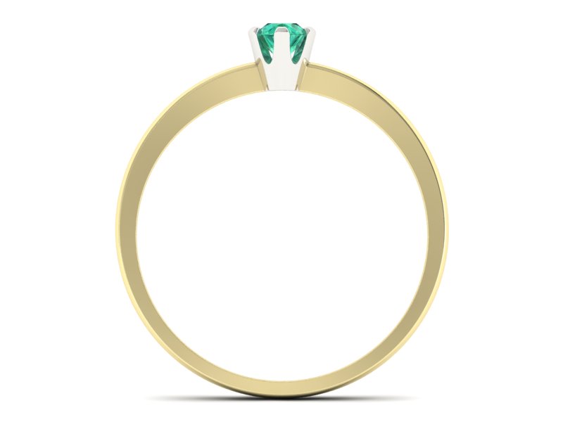 Pierścionek ze szmaragdem żółte i białe złoto - 40004zbsm — zdjęcie 2