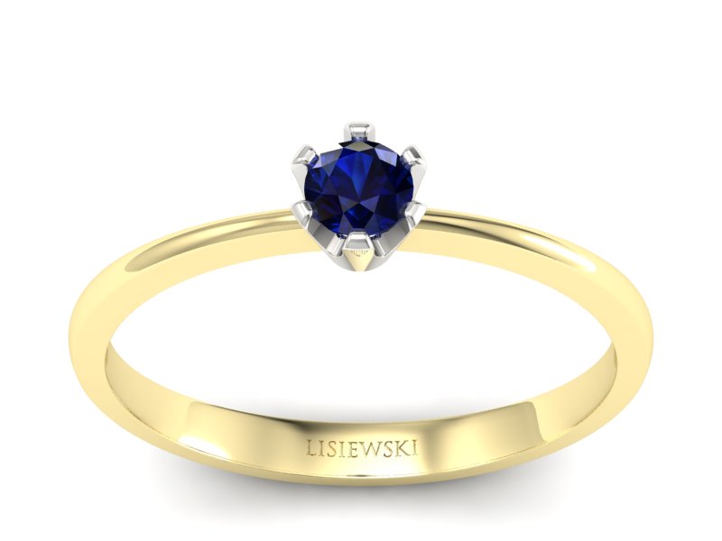 Pierścionek z szafirem żółte i białe złoto - 40004zbsz