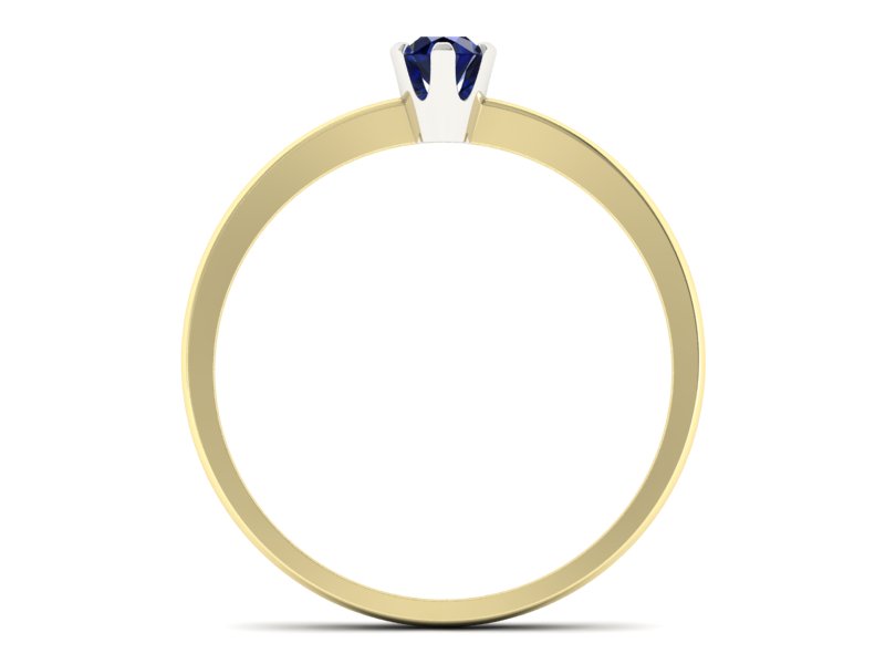 Pierścionek z szafirem żółte i białe złoto - 40004zbsz — zdjęcie 2