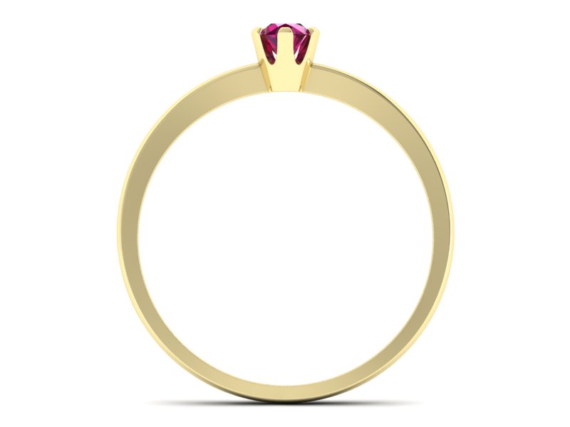 Złoty pierścionek z rubinem żółte złoto - 40004zr — zdjęcie 2