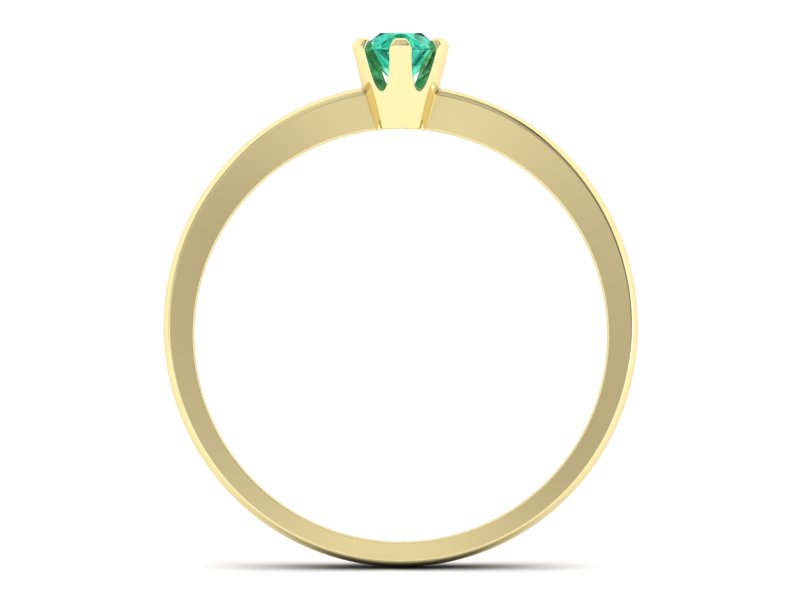 Złoty pierścionek ze szmaragdem żółte złoto - 40004zsm — zdjęcie 2