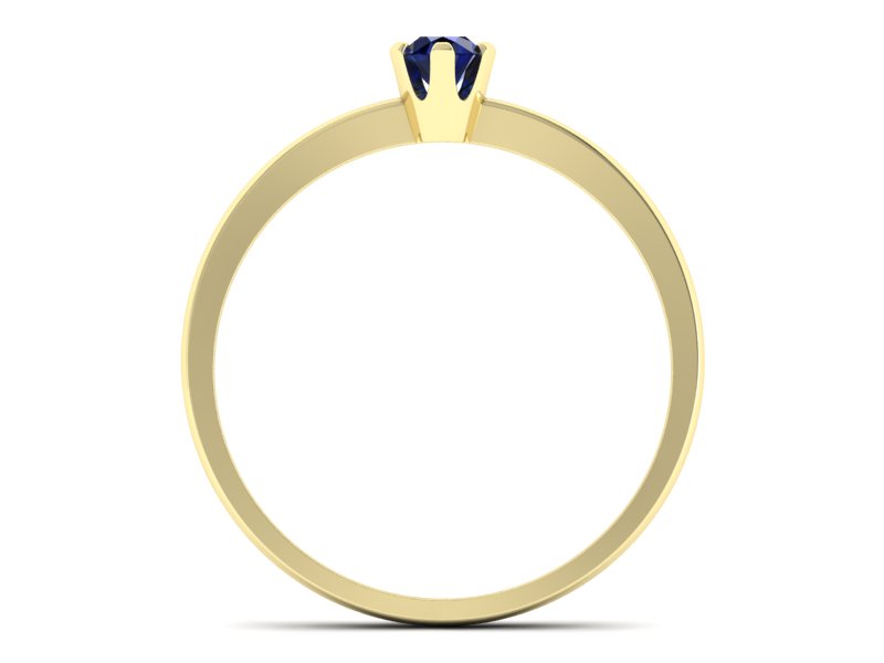 Złoty pierścionek z szafirem żółte złoto - 40004zsz — zdjęcie 2