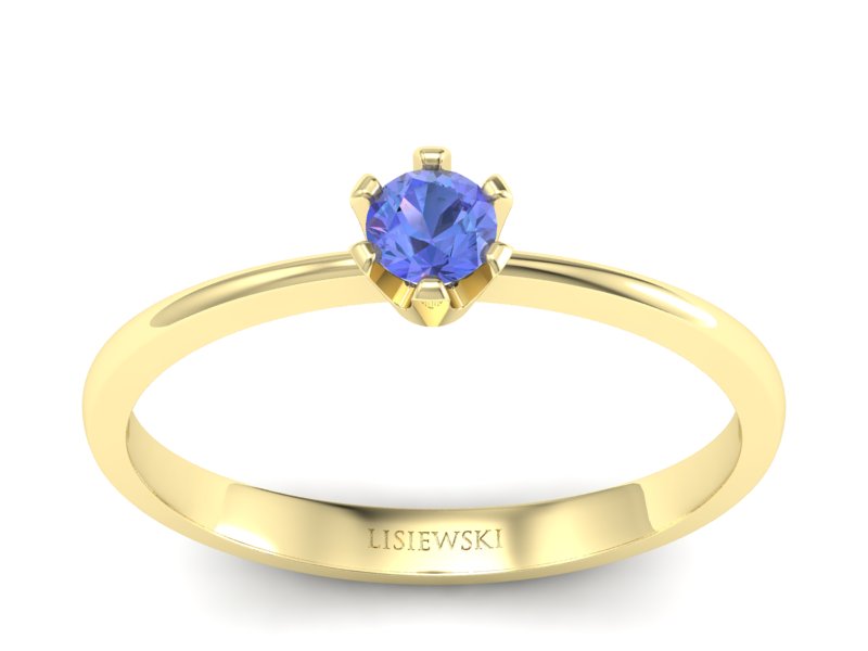 Złoty pierścionek z tanzanitem żółte złoto - 40004zt