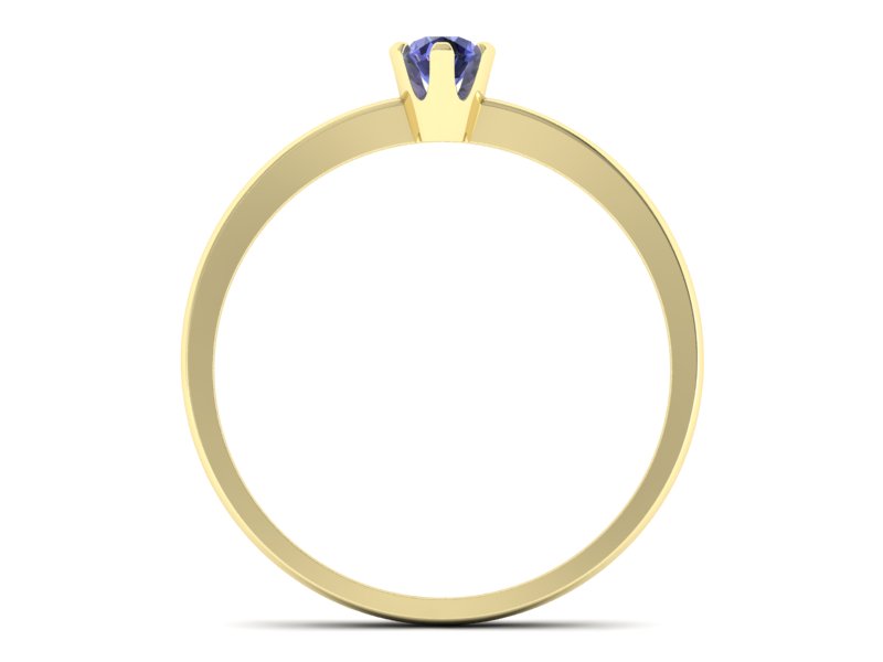 Złoty pierścionek z tanzanitem żółte złoto - 40004zt — zdjęcie 2