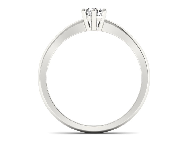 Złoty pierścionek z brylantem białe złoto - 40005b_ — zdjęcie 2