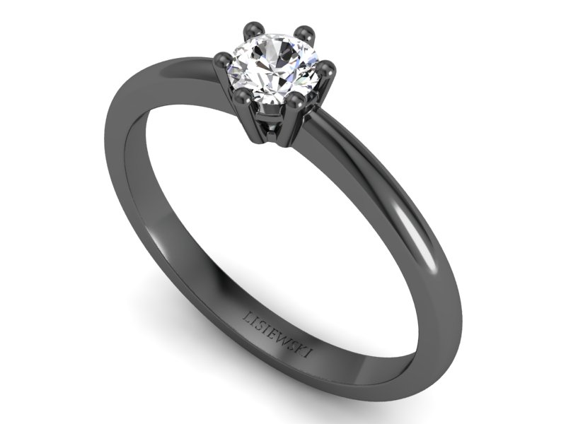 Pierścionek zaręczynowy czarne złoto z diamentem - 40005cz — zdjęcie 3