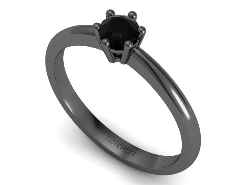 Pierścionek zaręczynowy czarny brylant - 40005czcd — zdjęcie 3