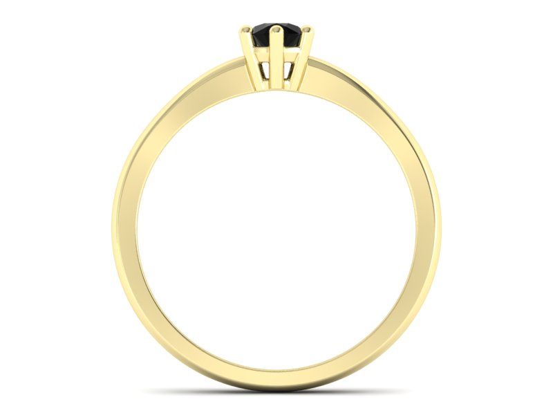 Złoty Pierścionek żółte złoto z czarnym brylantem - 40005zcz - 2
