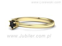 Złoty Pierścionek żółte złoto z czarnym brylantem - 40005zcz- 2