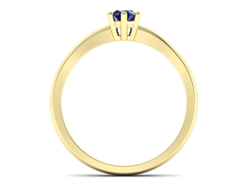 Złoty pierścionek z szafirem żółte złoto - 40005zsz — zdjęcie 2