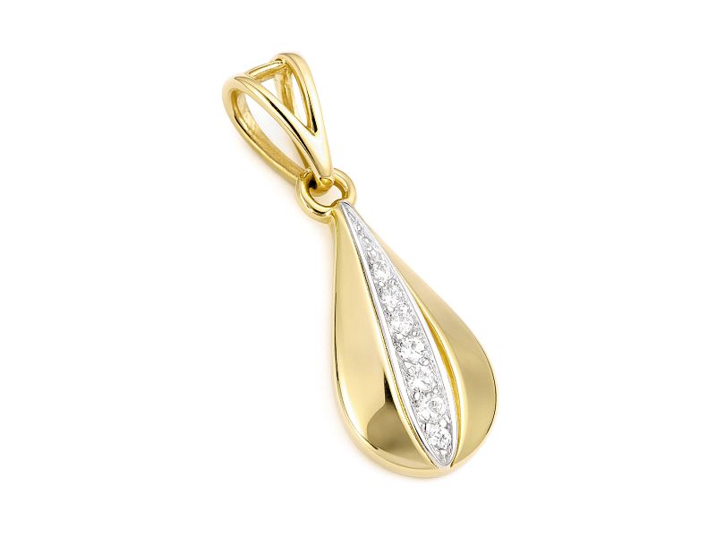 Zawieszka wisiorek z brylantami żółte złoto - 405wbr_Si_H