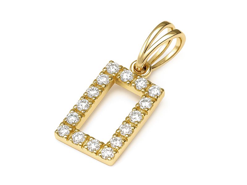 Zawieszka wisiorek z brylantami żółte złoto - 407wbr_SI_H
