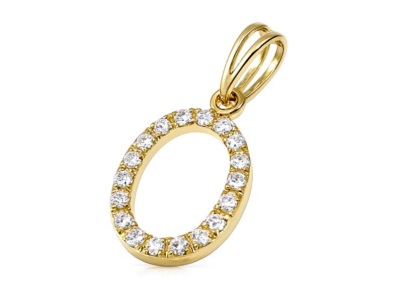 Zawieszka wisiorek z brylantami żółte złoto - 408wbr_SI_H