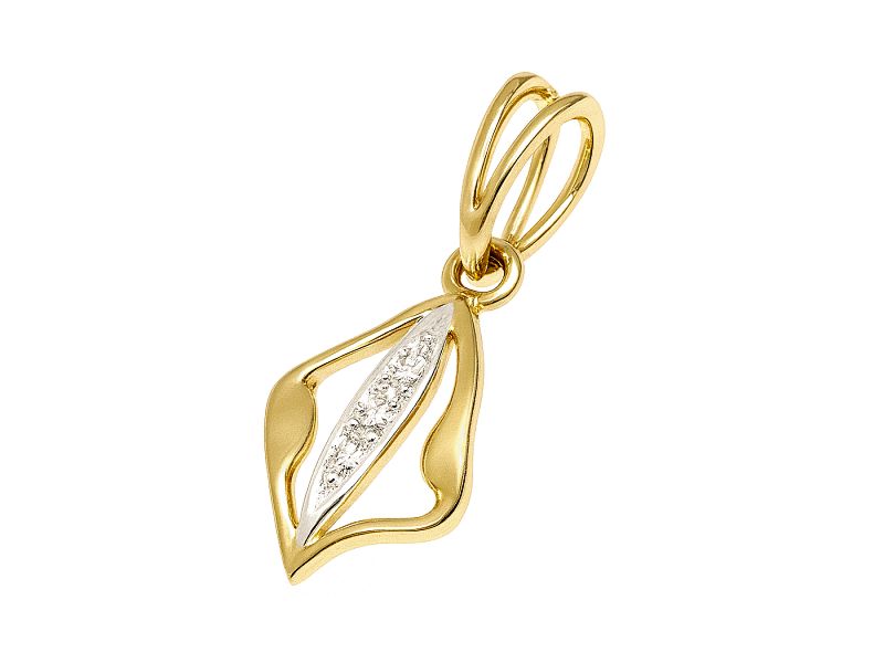 Zawieszka wisiorek z brylantami żółte złoto - 409wbr_Si1_H