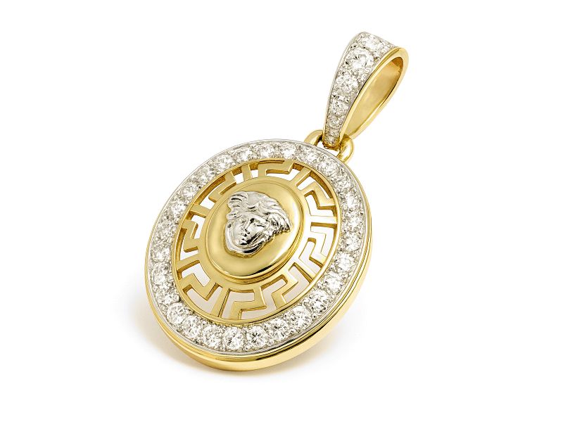 Zawieszka wisiorek z brylantami żółte złoto - 413wbr_P1_I