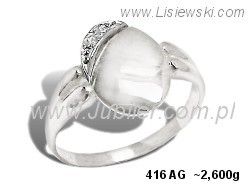 Pierścionek srebrny z cyrkoniami biżuteria srebrna - 416ag - 1