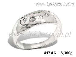 Pierścionek srebrny z cyrkoniami biżuteria srebrna - 417ag - 1