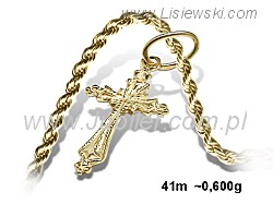 Złota zawieszka Złoty Krzyżyk żółte złoto próby 14k - 41m - 1