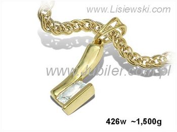 Złota zawieszka Wisiorek z cyrkonią żółte złoto 585 - 426w - 1