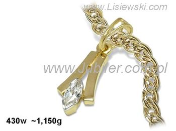 Złota zawieszka Wisiorek z cyrkonią żółte złoto 585 - 430w - 1