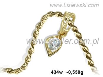 Złota zawieszka Wisiorek z cyrkonią żółte złoto 585 - 434w - 1
